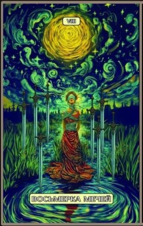 Восьмёрка мечей — Swirls of Light Tarot