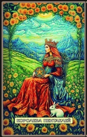 Королева пентаклей — Swirls of Light Tarot