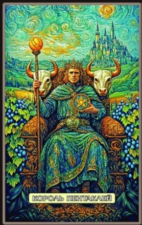 Король пентаклей — Swirls of Light Tarot